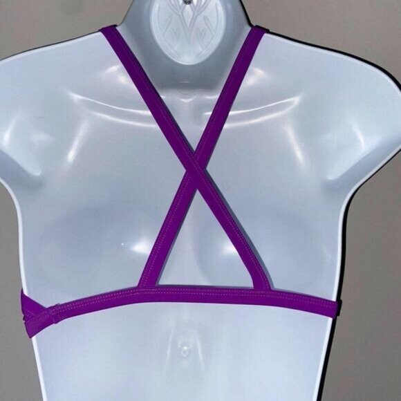 Halter neck Criss-Cross Front Bralette Top Bikini‎ Women's Strap Side Bottom - Picture 4 of 6
